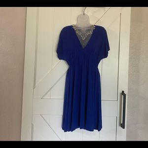 NWOT Mossimo kimono-style bright blue dress.